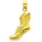 14k Gold White Gold Running Shoe Wings Pendant