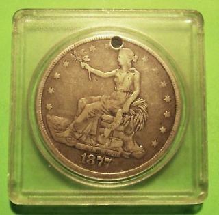Newly listed 1877 TRADE DOLLAR LARGE SILVER COIN w/ HOLE