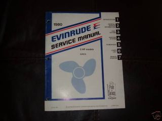 1980 2hp Evinrude Outboard Motor Repair Manual 2 HP