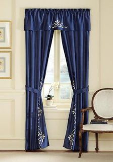 Blue And White Scrollwork Curtains Drapes