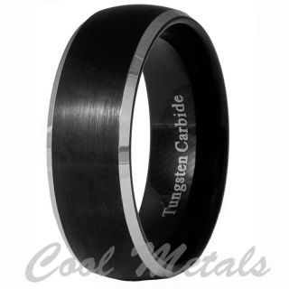 8mm Black Brushed Tungsten Carbide Men/WoMen Ring Wedding Band Size 14