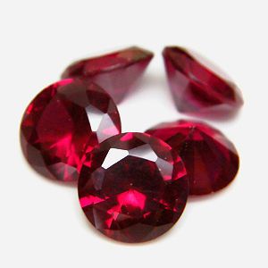 Round 10mm Synthetic Red Ruby #5 Loose Gemstone Lot