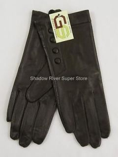 New Womens Leather Winter Dress Driving Gloves BROWN