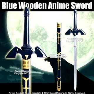 Blue Zelda Wooden Anime Great Fairy Sword with Scabbard Video Game