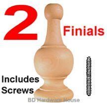 Wood Finials Curtain Rod Ends/Wood Post Caps   Order 2 to