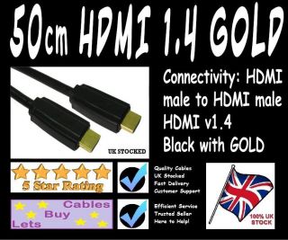 HDMI 1.4 Specification High Speed Cable lead Gold Plug TV SKY HD HMDI