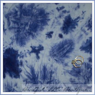 BonEful Fabric FQ Cotton Corduroy L Tie Dye Purple Blue Funky Groovy