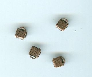 40 Antique Copper Plated 6mm Ribbon Clamp Ends Findings