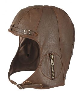 Rothco Brown WW2 Style Leather Pilots Helmet in Goatskin Leather
