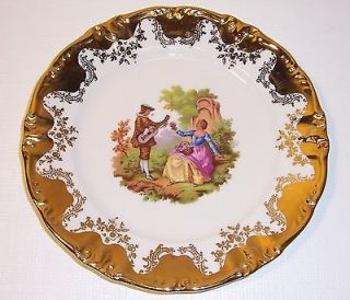 Gold Rococo Plate Signed Fragonard Double Stamp Winterling