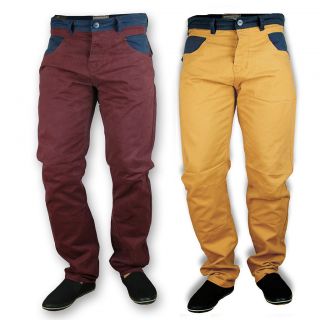 Two Tone Jeans Chinos Pants Bottoms Mens Brave Soul Slim Fit Non