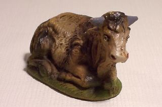 Vintage Religious Nativity Statue Cow Made in Italy