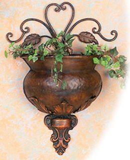 New Copper Floral Wall Planter 12