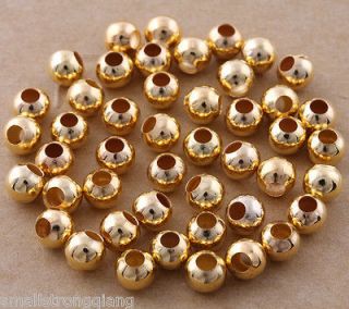 100 Pcs Gold Plated Spacer Loose Beads Findings Bracelets necklace