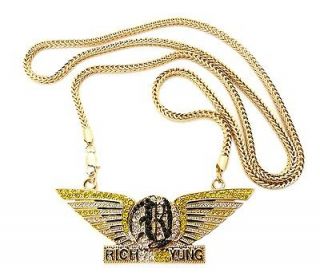 NEW ICED OUT RICH YUNG PENDANT & 36 FRANCO CHAIN HIP HOP NECKLACE