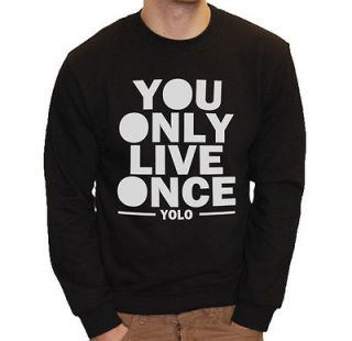 YOLO YOU ONLY LIVE ONCE DRAKE YMCMB SWEATER SWEATSHIRT JUMPER MENS
