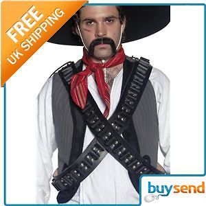 Authentic Western Cowboy Bullet Belt Fancy Dress New