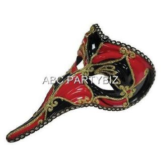 Deluxe LOKI NOSE RED BLACK GOLD BIRTHDAY MENS MASQUERADE COSTUME Ball
