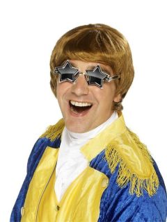 Star Man Set   Caramel   Fringe Wig & Star Glasses   Elton John
