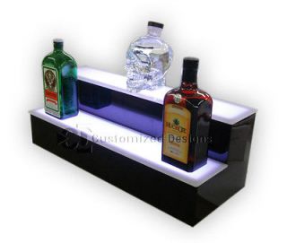 24 2 Step LED Lighted Bar Shelf   Bar Shelving   Lighted Liquor