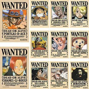 NEW 16.5x11.4 One Piece Huge Wanted Poster Luffy Shanks Ace