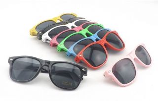 Color Frame Dark Lenses Wayfarer Sunglasses Shades Sunnies Vintage