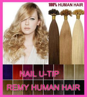 Pre Bonded Nail U Tip Keratin Glue Remy Natural Human Hair Extension