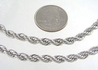 NEW PLATINUM RHODIUM FRENCH ROPE LINK CHAIN MENS NECKLACE 6mm 20 or
