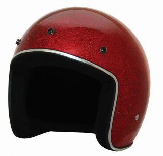 HCI RED GLITTER OPEN FACE MOTORCYCLE HELMET, FROM THE HOUSE MILWAUKEE