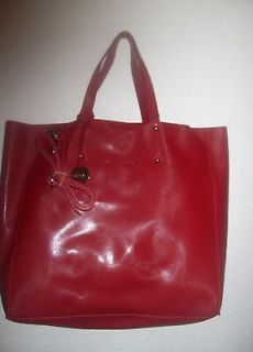 Pulicati Epi Leather Tote crossbody shoulder bag Made in Italy Sangue