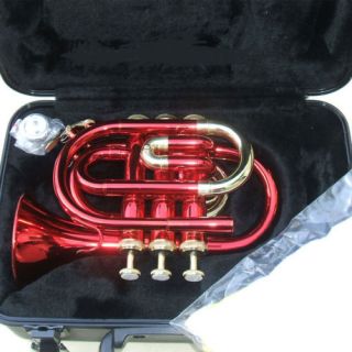 2010 new advanced red Bb pocket trumpet outfit