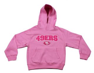 Reebok San Francisco 49ers NFL Youth Hoodie Hooded Sweatshirt, Pink