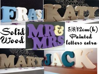 Solid Wood Freestanding Letters, Name Plaque Mr & Mrs+