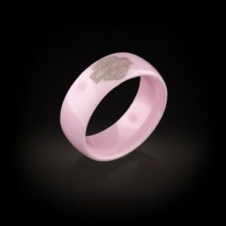 Womens Harley Davidso n pink ceramic ring. TPR46