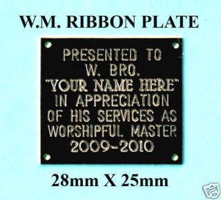 Masonic Regalia   Past Master P.M. Jewel   Ribbon Plate