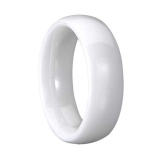 Affordable All Size White Ceramic Wedding Engagement Band Ring for Men