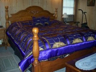Crown Royal Quilt made with Crown Royal Bags & satin,2 pillows, 99x