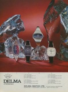 1975 Delma Watch Company Switzerland Vintage 1975 Swiss Ad Suisse