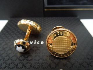 CUFFLINKS MONTBLANC ELEGANCE ROUND GOLD PLATED   9896   EXTREMELY RARE