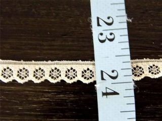 Tiny Flat Scallop Lace Trim Crafts Dolls Deco Apparel in Ivory 11 yds