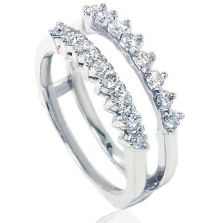 Diamond Guard Ring Wedding Band Engagement Enhancer 14K White Gold