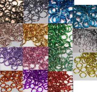 18 5/32 ID Anodized Aluminum JUMP RINGS CHOOSE COLOR SawCut chainmail
