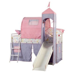 Princess Twin Size Tent Bunk Bed with Slide
