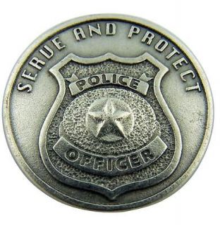 Rare NEW Police Give away Badge w Sernity Prayer Pocket Token Keepsake