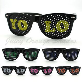 YOLO Lens Sunglasses Classic Horn Rim Frame BLACK (Color Yolo Lens