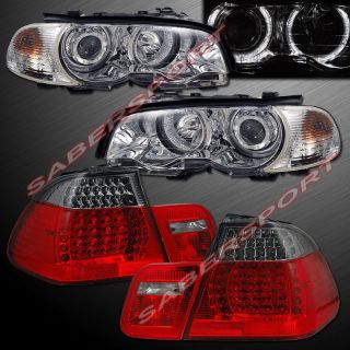 2000 2003 BMW E46 2DR COUPE HALO PROJECTOR HEADLIGHTS CORNER + LED
