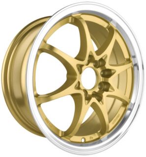 DR9 15 Rims Gold 4 Lugs Drag Wheels Universal Gold Rim