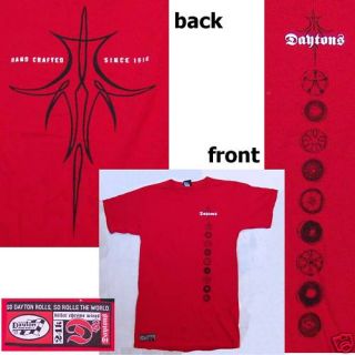 Dayton Wire Wheels Rims Image Red T Shirt Large Extra Tall New