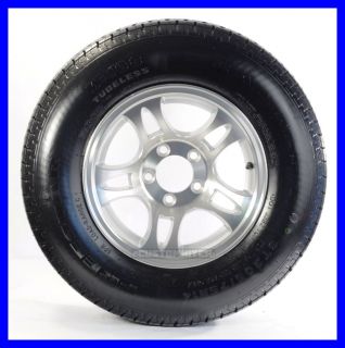 Two Trailer Tires Rims st205 75D14 F78 14 14 5 Lug Hole Aluminum