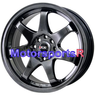  522 Chromium Black Concave Rims Wheels 4x100 97 02 Honda Civic SI EX